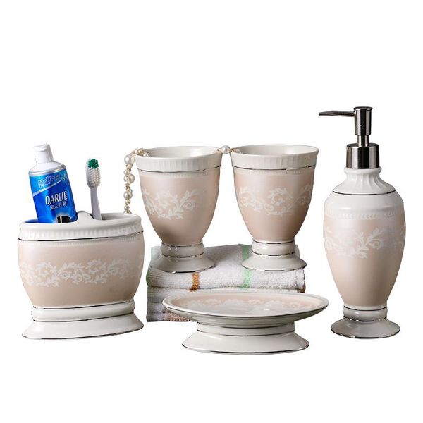 

аксессуары для ванной комнаты набор керамический мыла держатель зубной щетки чашки полоскание 5 набор для ванной комнаты продукта свадебные