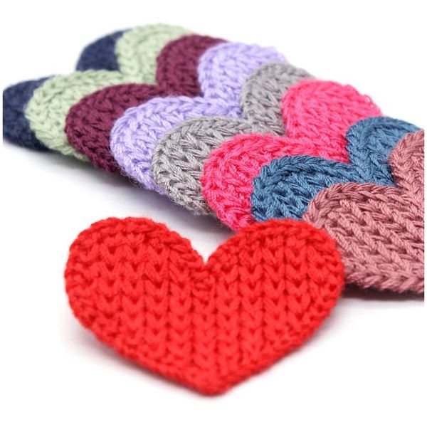

3m 20pcs mini heart cotton knitting flower for home hat shoes clothing decoration scrapbooking diy handmade crafts acc jllldr