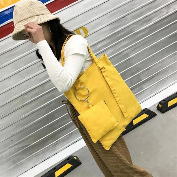 

shopping bags durable women handbag student canvas shoulder bag tote ladies casual beach with wallet1