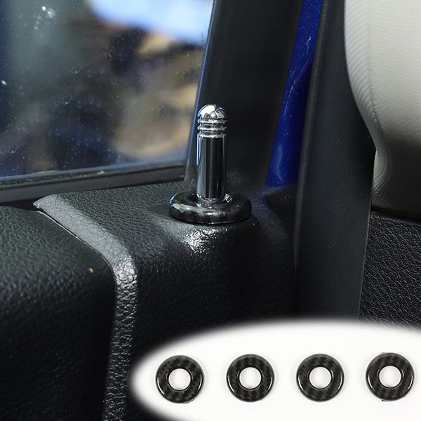 

carbon fiber door lock pin ring trim decoration cover abs 4pc for dodge ram 1500 2010-2020 accessories