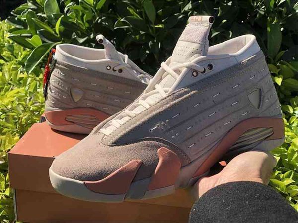 

2022 release authentic clot x 14 low terra blush 14s sepia stone desert sand men athletic shoes sneakers real carbon fiber with original box
