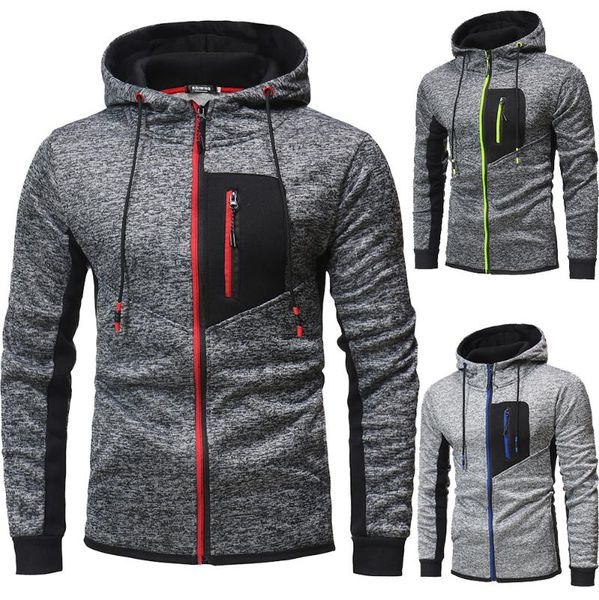 

men's hoodies & sweatshirts autumn pattern man leisure time flower ash system chest pocket decorate hooded cap hoodie, Black