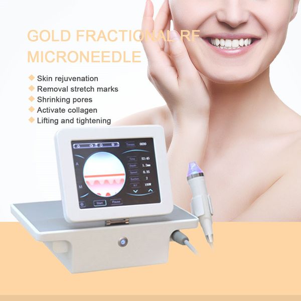 Золотая снятие морщин Радиочастотная фракционная RF MicroNeedle MicroNeedling подсказки для лица Лифт нацеливающие растяжки Удаление анти морщин Салон красоты для продажи на продажу