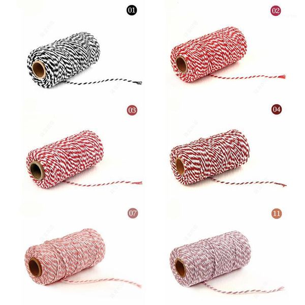 

double-color cotton rope twine thread diy handmade supplies packing decoration rustic craft gift packaging accessories1, Black;white