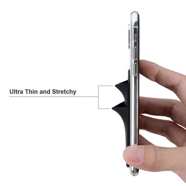 

adhesive sticker phone pocket cell phone stick on card wallet stretchy lycra credit cards id card holder pouch sl wmtyea