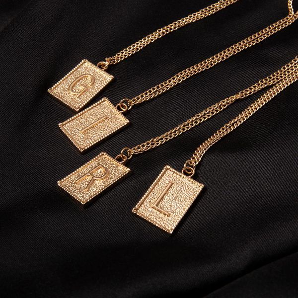 

necklace 26 letters a-z, necklace abalorio, chain with letter, throat men and women, birthday store, Silver