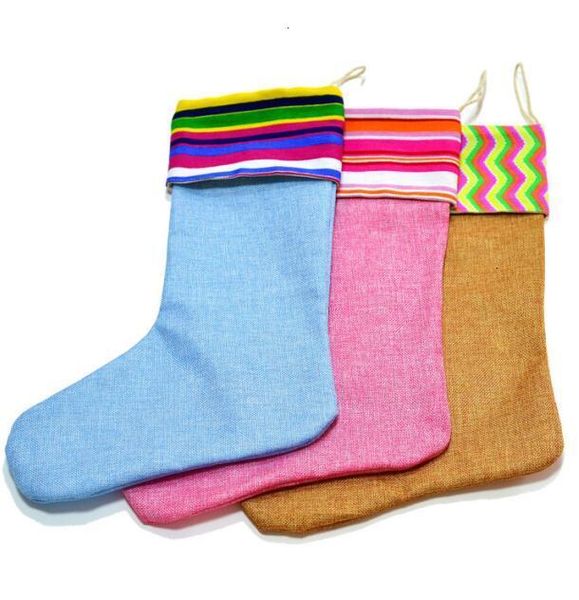 

canvas gift stocking santa claus sock kids xmas decoration candy bag for christmas tree decor pendant by sea gga3628 v2hn