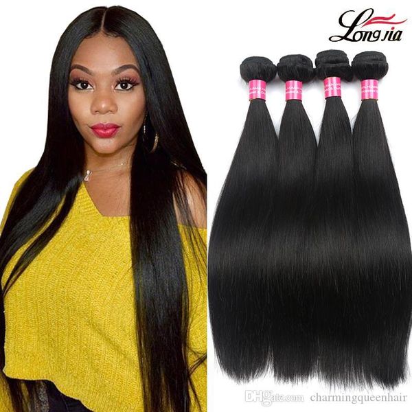 

grade 8a malaysian virgin human hair products 100% unprocessed virgin malaysian straight hair natural color #1b ing, Black