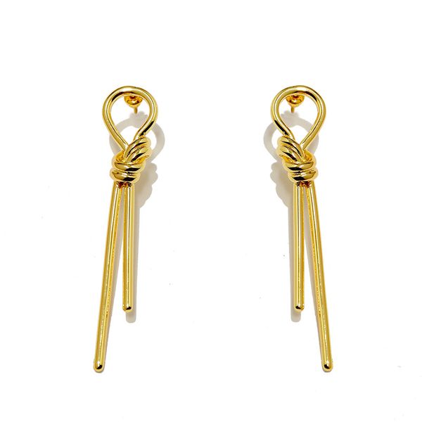 

gold plated copper knot stud earrings for women new arrival selling new luxury fashion jewelry, Silver