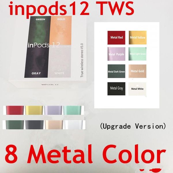 

металл inpods 12 macaron bluetooth наушники всплывающие tws стерео мини беспроводной наушник inpods i12 обновленный вариант с микрофоном