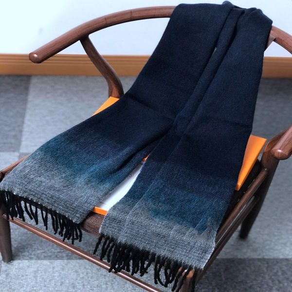 

2021 new luxury designer womens scarves pure cashmere letter logo embroidery women scarves latest couple cashmere scarf a11, Blue;gray