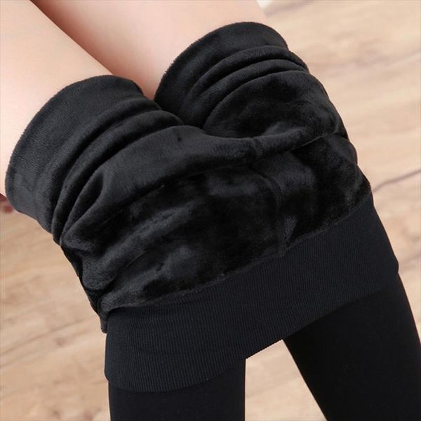 

2020 fitness women leggings autumn winter plus velvet leggings women large size thickening ladies fitness steampunk legging 25, Black