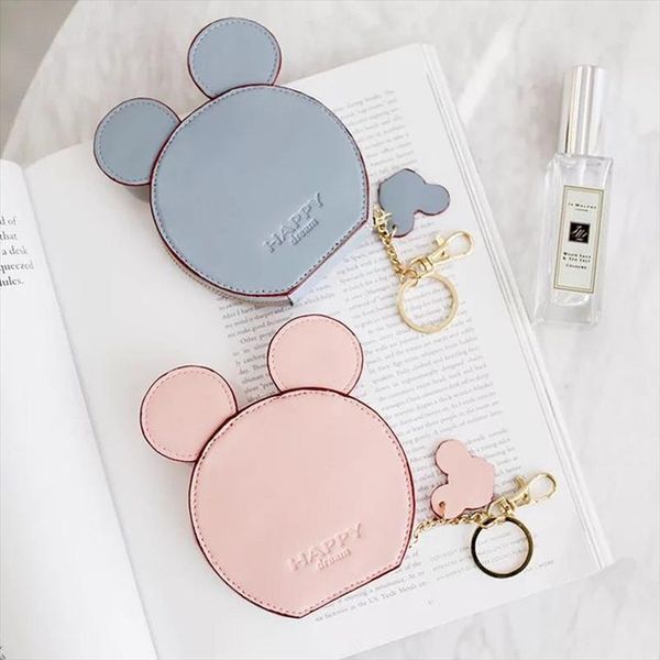 

new fashion design head wallets women wallets small cute cartoon kawaii card holder key money bags for girls ladie, Red;black