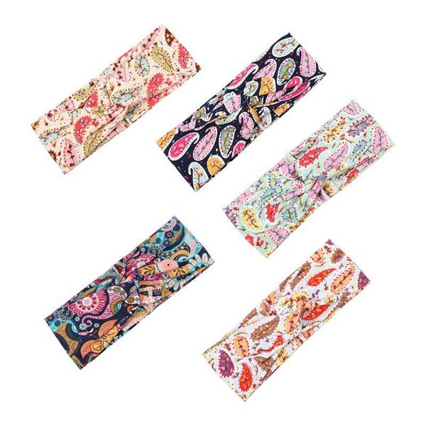 

boho women printing elastic hairbands sport headband yoga turban cross knotted headbands girls hair accessories fashion headwrap q bbynmc