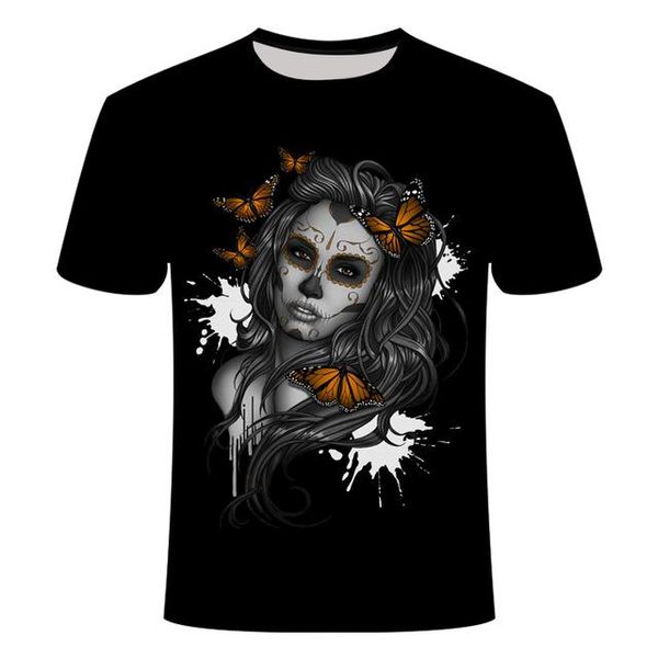 

3d skull poker men brand mens 3d print shirts horror humor comics men clothing