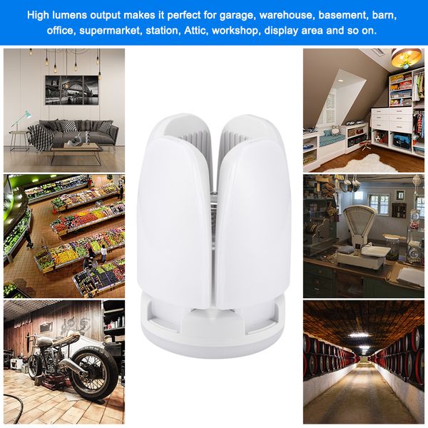 

led bulb e27 220v no flicker foldable fan blade led lamps 45w 60w lampada led ceiling lights for living room garage lighting bbypks bwkf