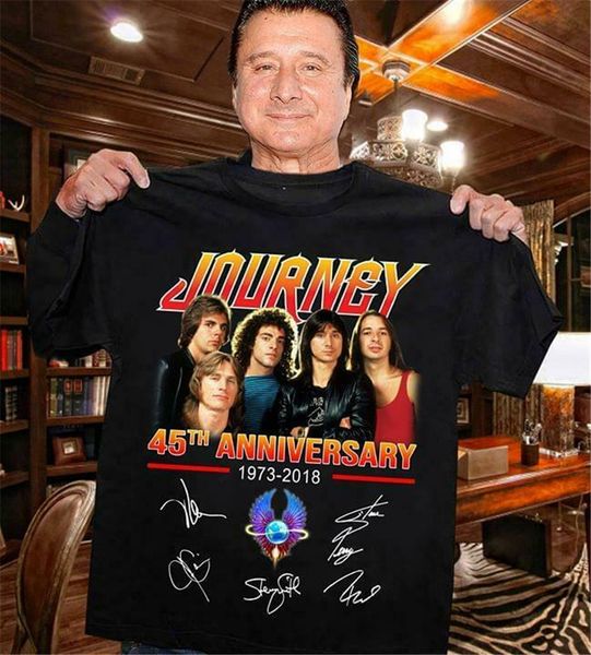 

journey 45th anniversary 1973 2018 member signatures t shirt black men s-3xl graphic tee shirt sport hooded sweatshirt hoodie