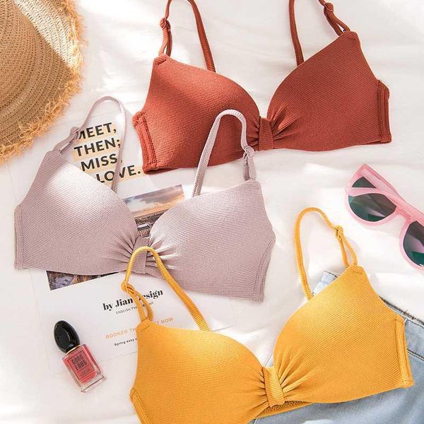 

roseheart summer women purple yellow fashion wireless bra active bras female bra padded yoga seamless a b underwear japanese1, Red;black