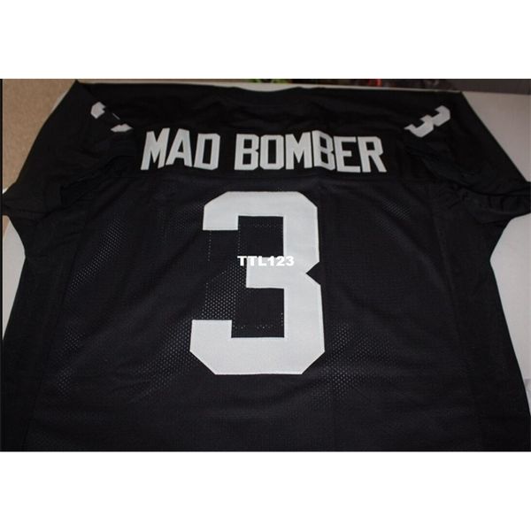 

3740 mad bomber #3 sewn stitched retro jersey full embroidery jersey size s-4xl or custom any name or number jersey, Black