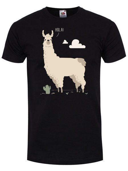 

hola llama men's black t shirt hip hop clothing cotton short sleeve t shirt men tees tee sport hooded sweatshirt hoodie