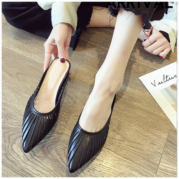 

slippers designer 2021 summer women mules shoes fashion stripe slides ladies female luxury slippers1, Black