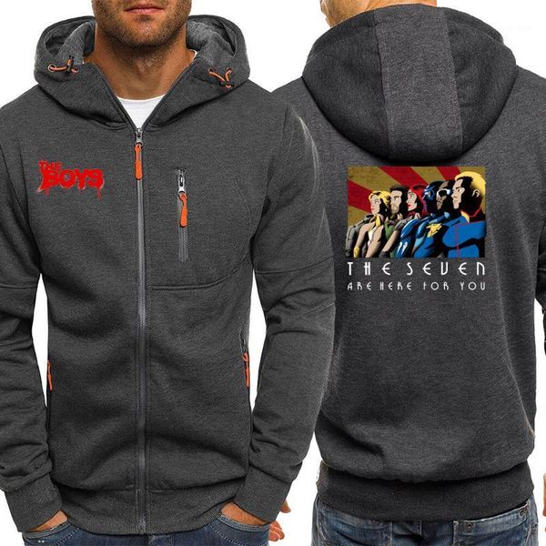 

the boys the seven funny sweatshirt 2020 spring autumn hoodies fleece jacket zipper hip hop mens jacket1, Black