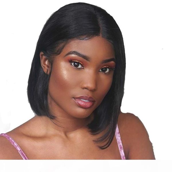 

боб стиль кружева передний парик короткий нарезка 150 плотность бразильский реми человеческие волосы прямые накопные парики человеческих вол, Black;brown