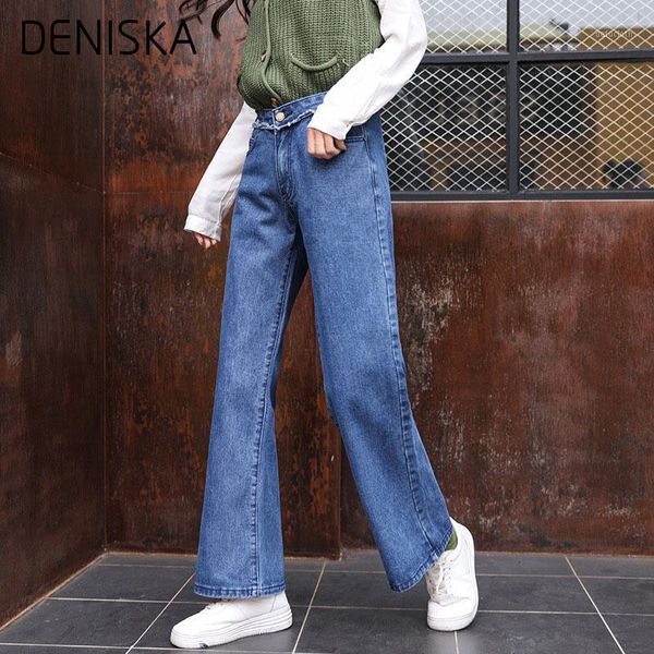 

deniska autumn summer jeans boyfriends trousers denim pants school style show high waist jeans loose haren for wom1, Blue