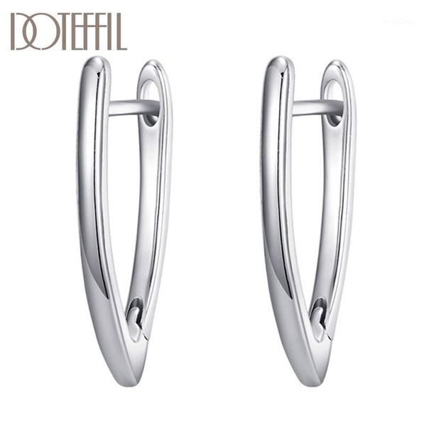 

doteffil 925 sterling silver/18k gold/rose gold charm earrings for women jewelry fashion wedding party gift1, Golden;silver