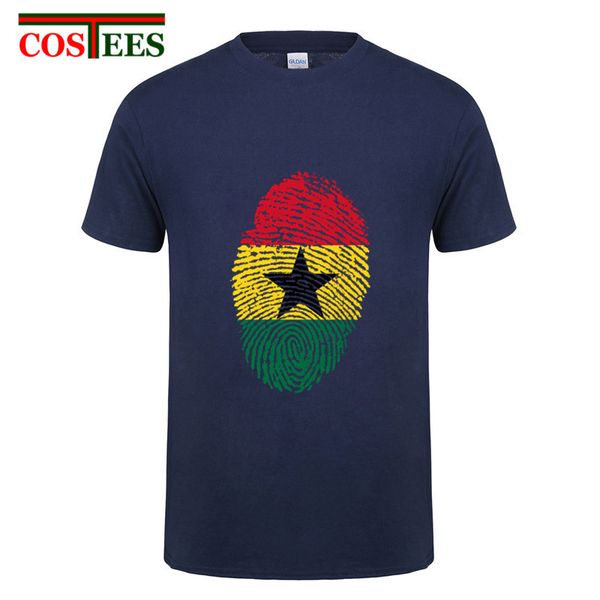 

sport humor ghana flag fingerprint t shirt men casual patriotic fans t-shirt funny african country patriotism lovers leisure tee shirt