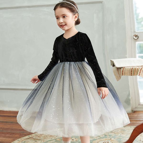 

children's autumn little and princs 2020 girl's girl plush evening drs winter, Red;yellow