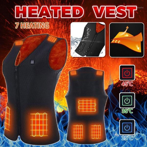 

outdoor t-shirts thermal winter warm sportswear flexible electric vest clothing heated riding skiing fishing charging via coat1, Gray;blue