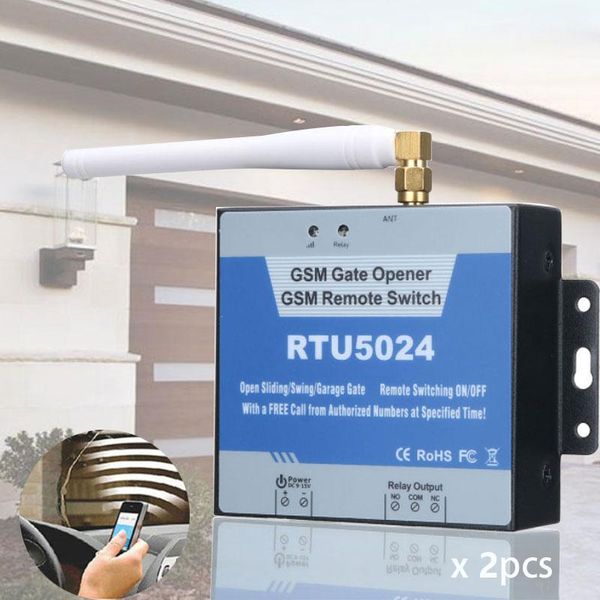 

2pcs gsm relay rtu5024 garage door opener call barrier lock motor wireless remote control authorized entry custom action1