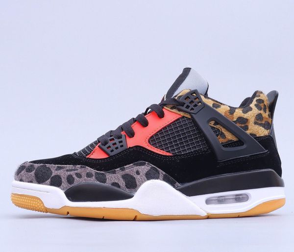 

2020 последние size7-13 высокомарочно jumpman 4 баскетбольная обувь 4s дизайнер кроссовки мужчины chaussures спорт бег платформы леопарда, Black
