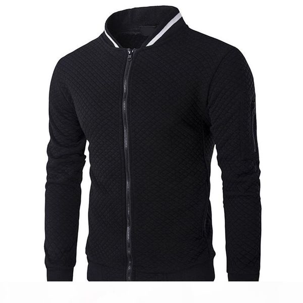 

men's veste homme bomber fit argyle zipper jacket casual jacket 2019 autumn new trend white fashion men's jackets clothes, Black;brown