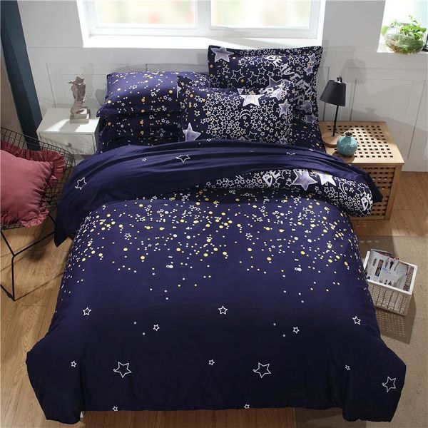 

blue star bedding sets single double twin/queen 2pcs/3pcs bedclothes bed linen duvet cover set no sheet no filling1