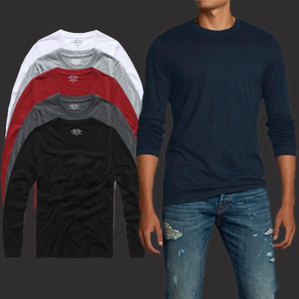 

men's 100% cotton solid long sleeve t shirt men 2021 yiruisen brand t shirts casual male tees autumn clothing, White;black