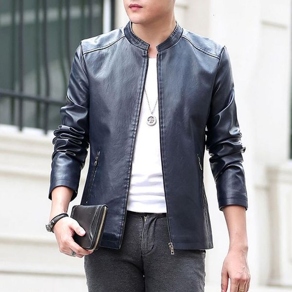 

men winter faux leather jackets plus size leather jacket biker motorcycle zipper long sleeve coat blouses overcoats homme, Black;brown