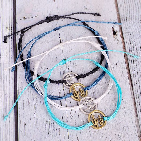

factory price cactus original handmade bracelet thread woven multilayer friendship wax string colorful braided bracelets, Golden;silver