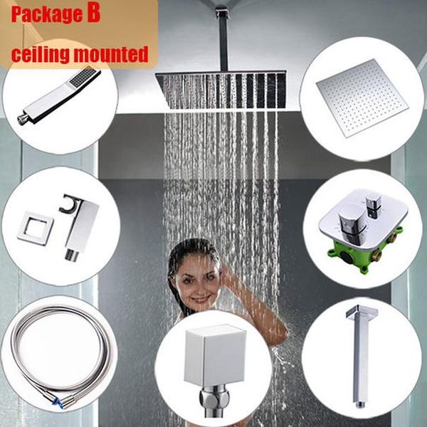 

wall and ceiling mounted thermostatic shower set 10 inch brass shower head polishing and chromed quality bath shower faucet yxlkhe xhhair