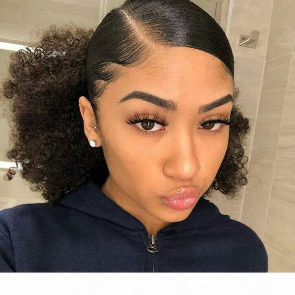 

afro kinky curly ponytail hair extension natural pretty black hair puff chic chignon lovely girl drawstring ponytail hairpiece 120g