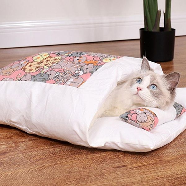 

cat beds & furniture cats bed sleeping bag sleep zone for puppy small animals indoor pet dog soft warm