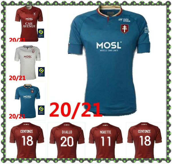 

2020 2021 fc metz soccer jerseys diallo 20 centonze 18 vagner 27 niane 7 fofana 6 home jersey football shirts, Black;yellow