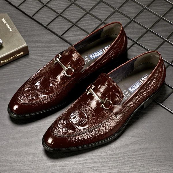 

zapatos мужского кожаной обуви подлинной обувь кожи oxford для мужчин роскоши черного платье скольжения на свадьбу башмаках, Black