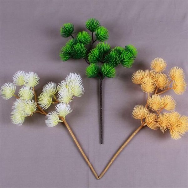 

10pcs fake pine tree branches plastic greenery plant 15" for wedding home showcase greening artificial plants