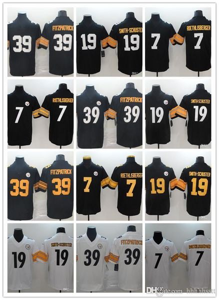 

men women pittsburgh steelers 7 ben roethlisberger 19 juju smith-schuster 39 minkah fitzpatrick football jerseys, Black;red