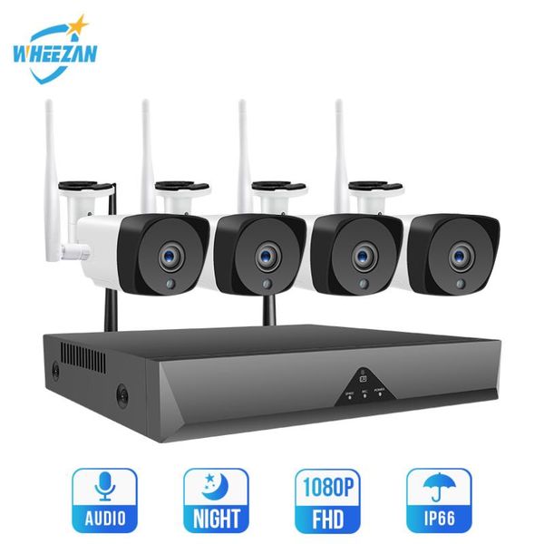 

wheezan cctv camera security system kit 1080p wifi nvr video surveillance camera wireless p2p audio 1tb hdd home 4ch cctv set