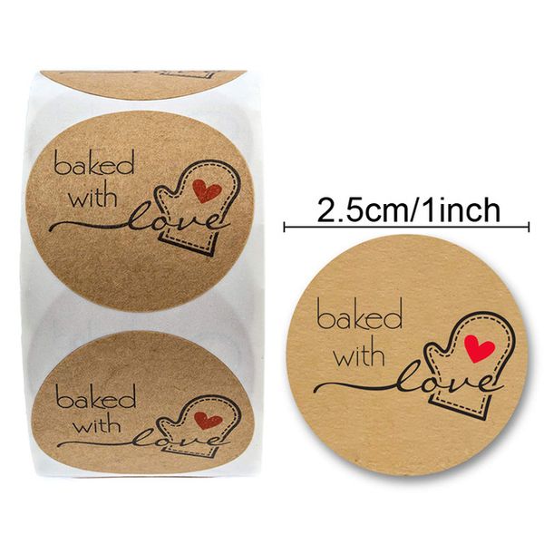 

hand made baked with love sticker handmade home made bakery sticker labels for baked food bread cake package decor