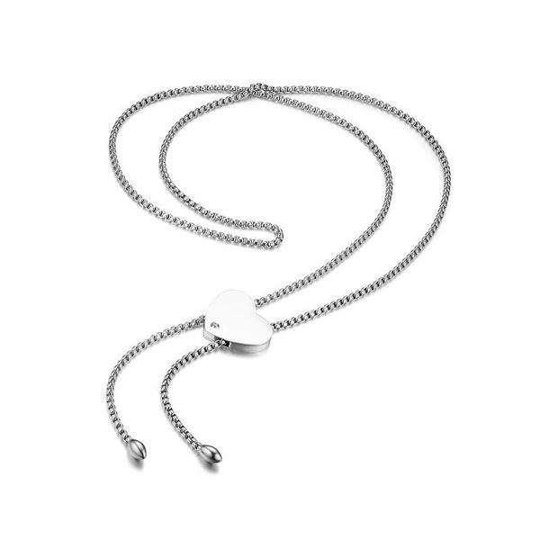

pendant necklaces boniskiss women silver color stainless steel necklace charming heart shape dropping adjustable woman collier