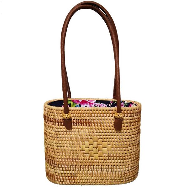 

new vietnamese hand-woven rattan bag crossbody beach straw braided bag fashionable all-matched bags for women